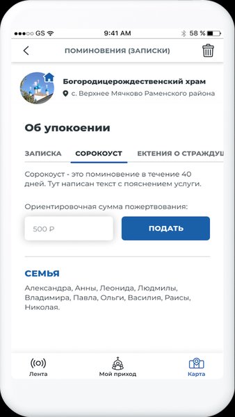 Мой приход — Стиль жизни, скриншот интерфейса 2
