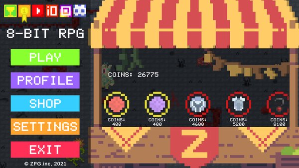 8-Bit RPG — MMORPG, скриншот интерфейса 3