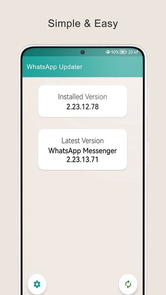 WhatsApp Updater - Обновление WhatsApp — Инструменты, скриншот интерфейса 2