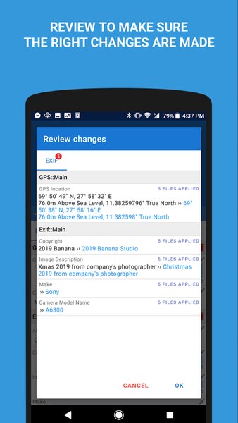 EXIF Pro - ExifTool Metadata for Android — Фотография, скриншот интерфейса 5