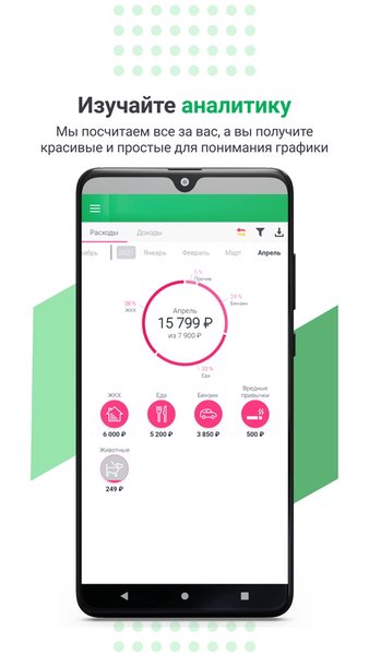 Cubux: учет расходов и доходов, бюджет, финансы — Финансы, скриншот интерфейса 2