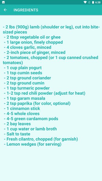 Spicy Lamb Curry — Еда и напитки, скриншот интерфейса 2