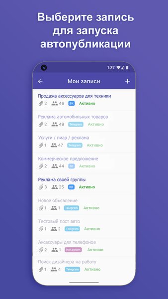 SP: Рассылка сообщений в социальные сети | Автопостинг — Социальные, скриншот интерфейса 5
