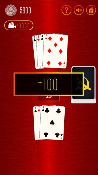 BlackJack 21: СССР — Карточные, скриншот интерфейса 2