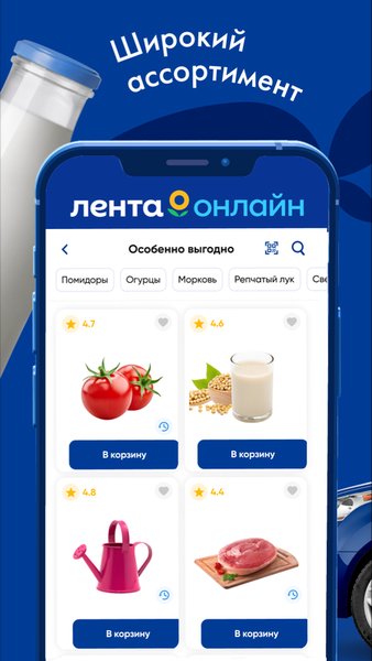 Лента Онлайн – Заказ продуктов — Бизнес, скриншот интерфейса 1