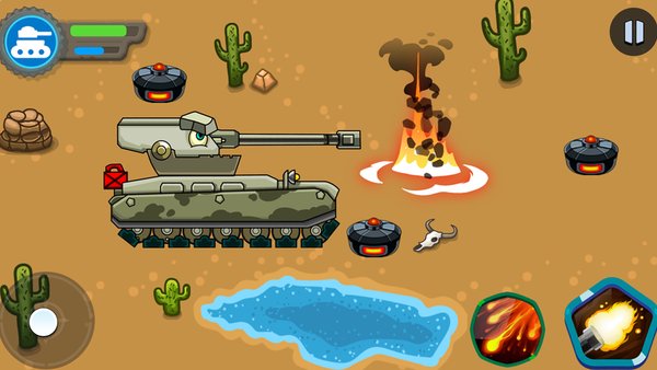 Tank Battle: Танки 2D — Военные, скриншот интерфейса 1