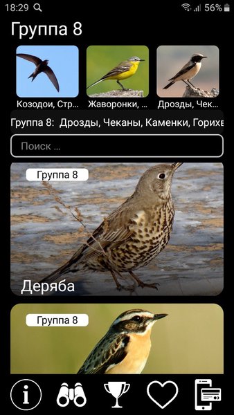 Голоса птиц Европы PRO — Книги и справочники, скриншот интерфейса 3