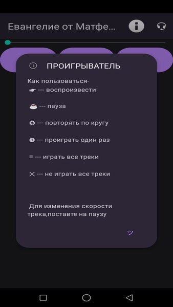 Аудио Молитвослов. — Стиль жизни, скриншот интерфейса 2